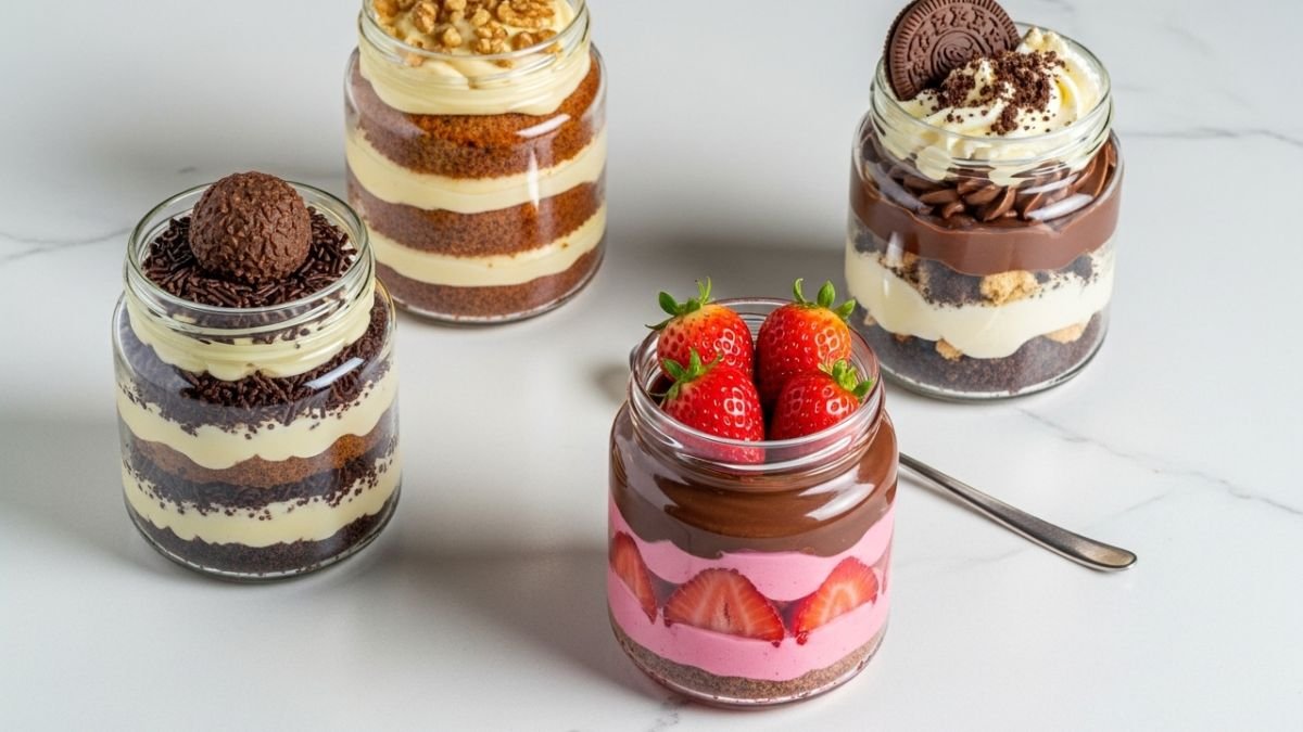 Guia completo de doces no pote para vender, com uma variedade de ideias e sabores lucrativos como bolo e brownie.