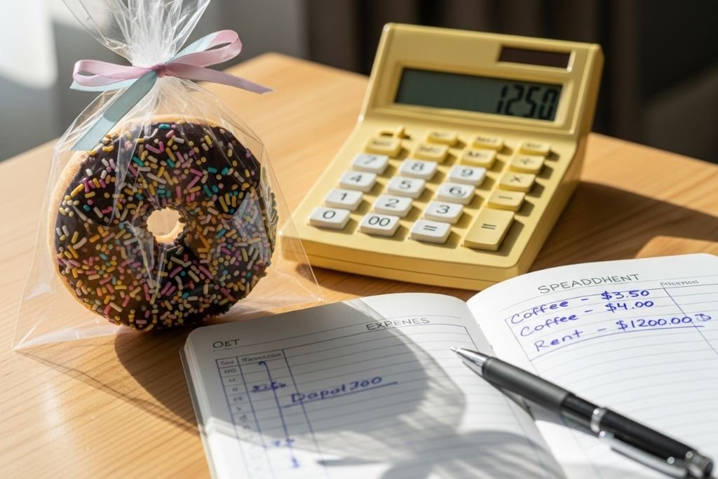 Como definir o preço de donuts para vender, calculando o custo dos ingredientes e a margem de lucro.