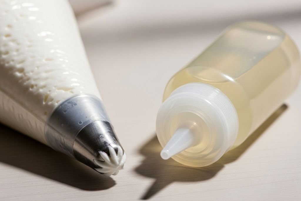 Saco de confeitar e bisnaga de plástico, as duas ferramentas essenciais que ajudam a montar bolo de pote de forma profissional