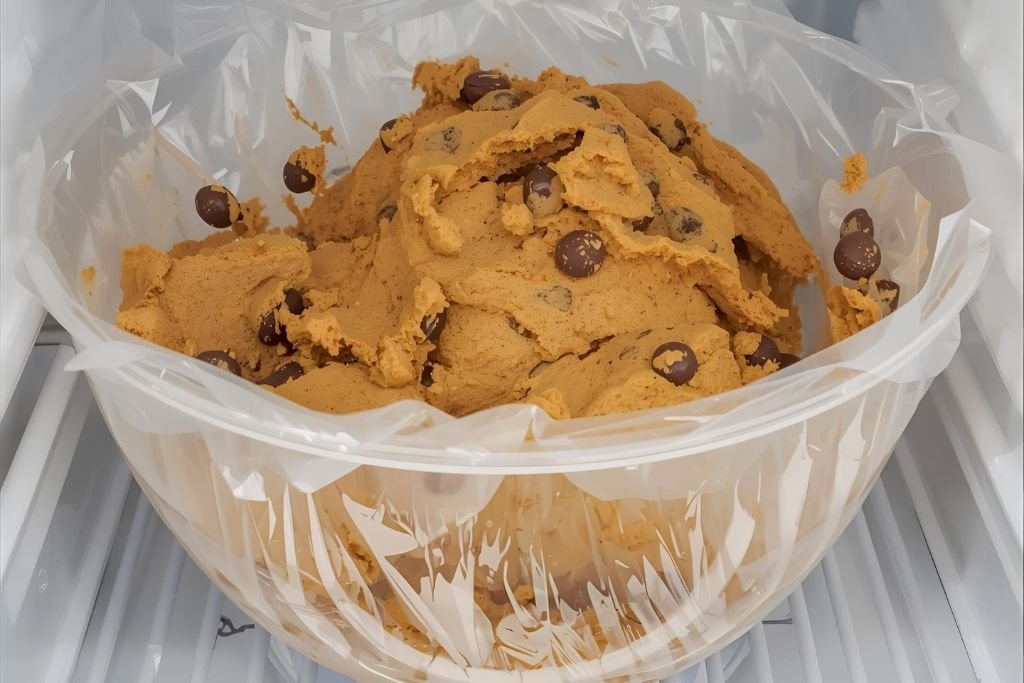 Massa de cookie na geladeira, o segredo para uma massa de cookie que não esparrama no forno.