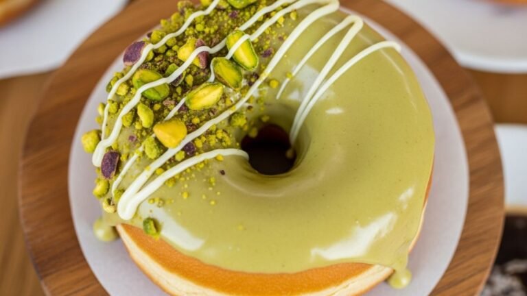 Cobertura de pistache para donuts, um exemplo de recheio gourmet que aumenta o valor percebido e o lucro
